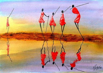 Reflexión 1 desde África Pinturas al óleo